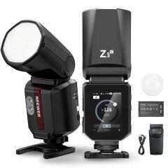 Neewer Z3R-C Canon Uyumlu 100W Yuvarlak Kafa Akülü Tepe Flaşı