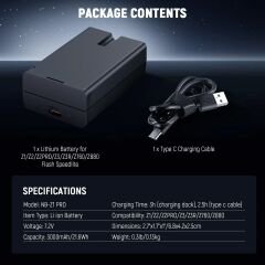 Neewer NB-Z1 Pro 7.2V 3000mAh Li-ion Yedek Batarya