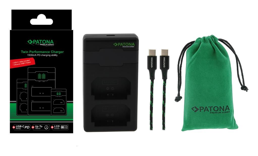 Patona 161858 Premium NP-FZ100 Sony İkili USB-C Şarj Cihazı + PD20W Adaptör
