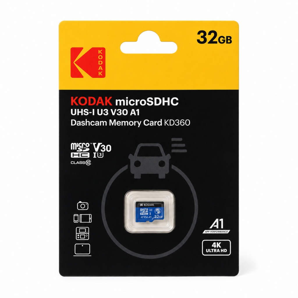 Kodak 32GB UHS-I U3/V30/A1 Araç Kamerası için MicroSD Kart KD360