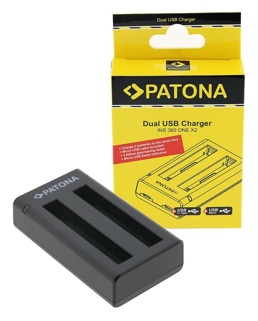 Patona 1457 Insta360 One X2 Uyumlu İkili USB Şarj Cihazı