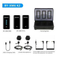 Boya BY-XM6-K2 Ultra Kompakt İkili Kablosuz Yaka Mikrofon Kiti