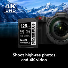 Lexar 128GB Silver Plus 255MB/s SDXC Hafıza Kartı