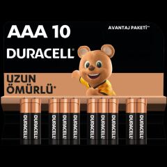 Duracell AAA 10'lU Alkalin İnce Kalem Pil (SKT: 03-2035)