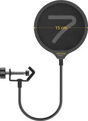7Ryms SR-Pf-L 360° Ayarlanabilir Mikrofon Pop Filtresi ve Çift Katmanlı Maske Kalkanı