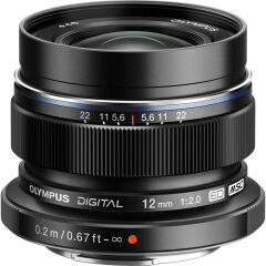 Olympus M.Zuiko Digital ED 12mm f/2 Lens (Siyah)
