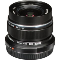 Olympus M.Zuiko Digital ED 12mm f/2 Lens (Siyah)