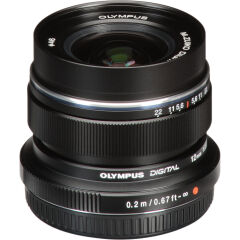 Olympus M.Zuiko Digital ED 12mm f/2 Lens (Siyah)