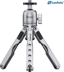 Leofoto MT-03 + MBH-20 Mini Tripod Kiti Gümüş
