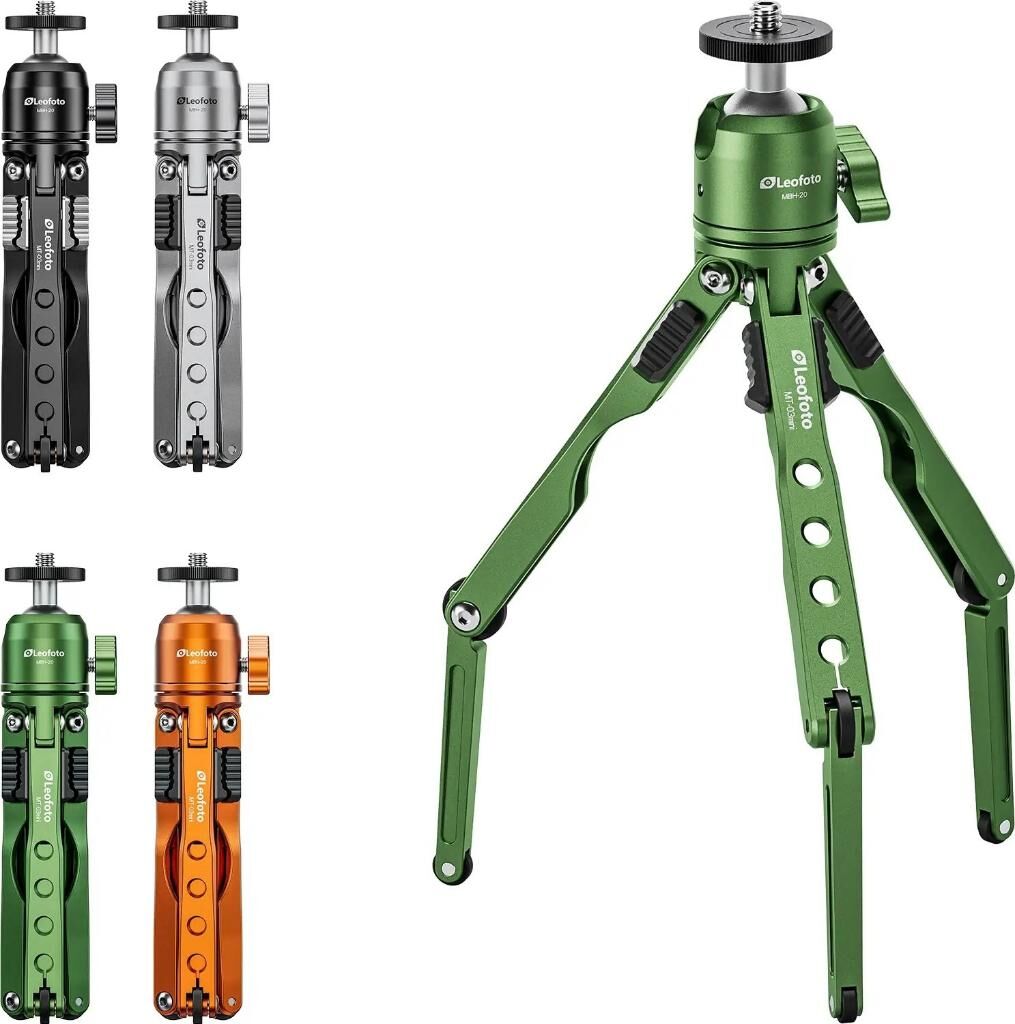 Leofoto MT-03 + MBH-20 Mini Tripod Kiti Yeşil