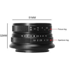 7artisans 25mm f/1.8 APS-C Manuel Focus Lens (Sony E)