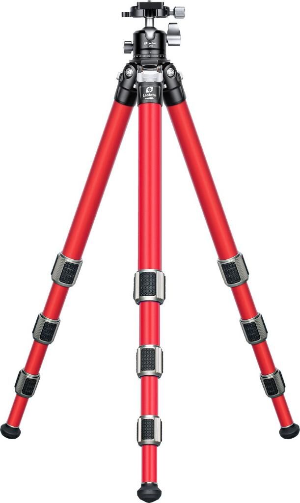 Leofoto LA-284C + LH-30 Korozyona Dayanıklı Karbon Fiber Tripod Kit Kırmızı