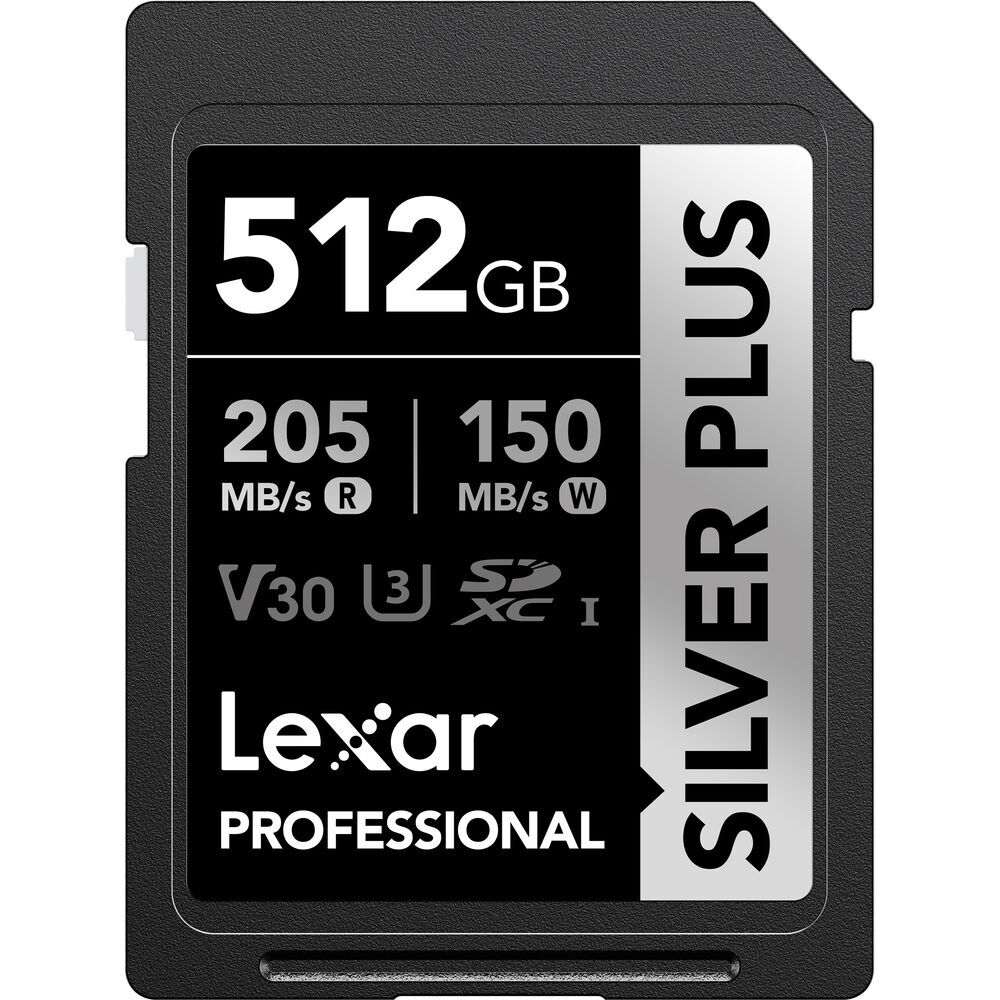 Lexar 512GB Silver Plus 205MB/s SDXC Hafıza Kartı