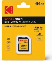Kodak 64GB UHS-I U3 V30 A1 SDXC Kart