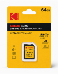 Kodak 64GB UHS-I U3 A2 V30Ultra SDXC Kart